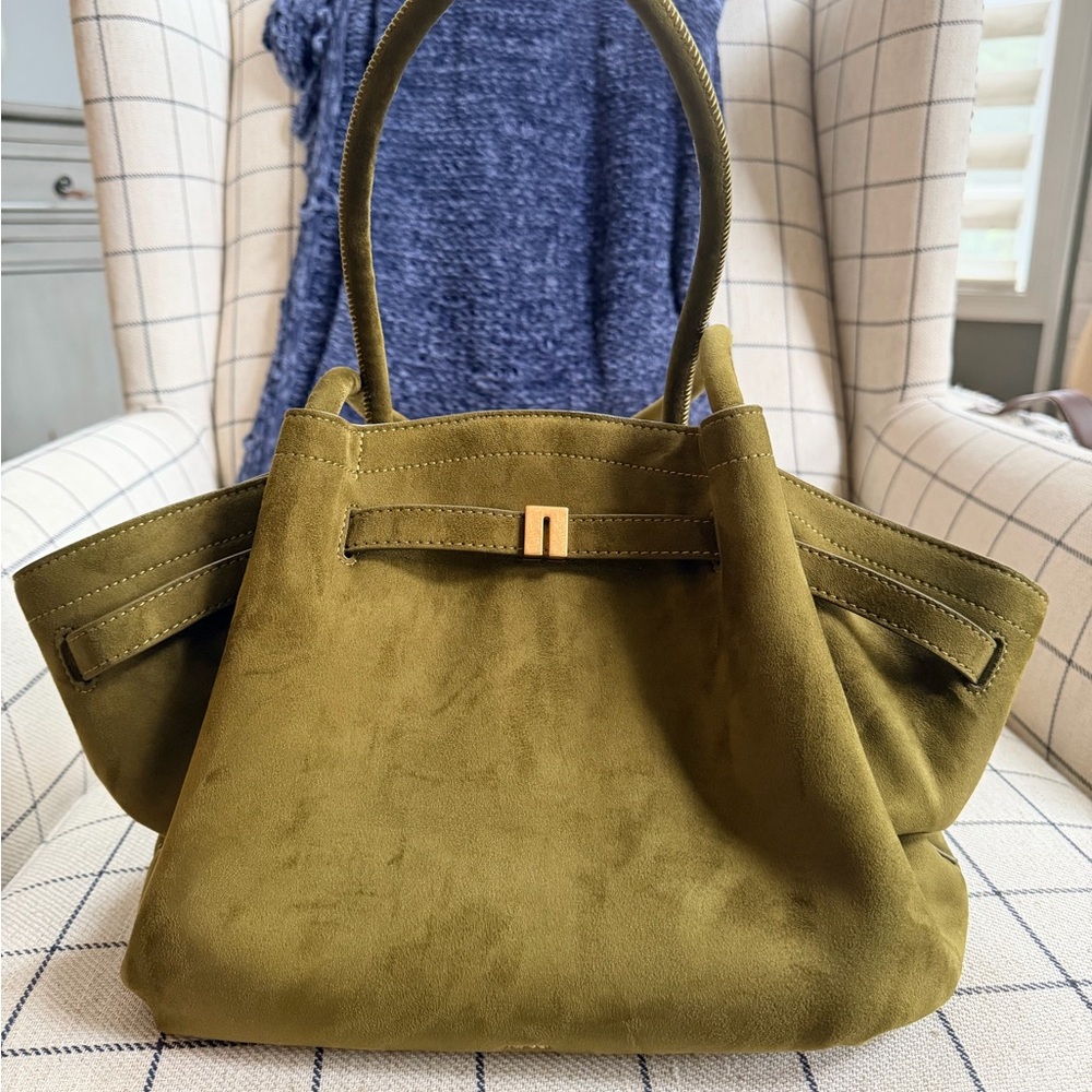 Olive Green Suede Women's Handbag